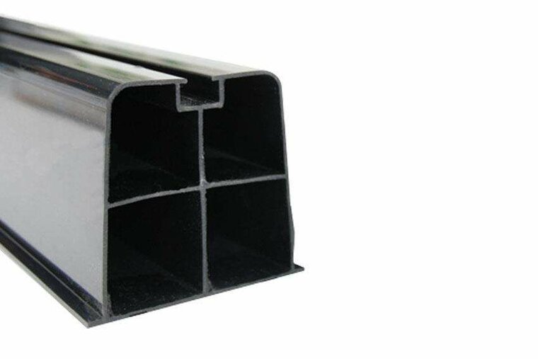 zijaanzicht montagebalk 1000mm zwart pvc