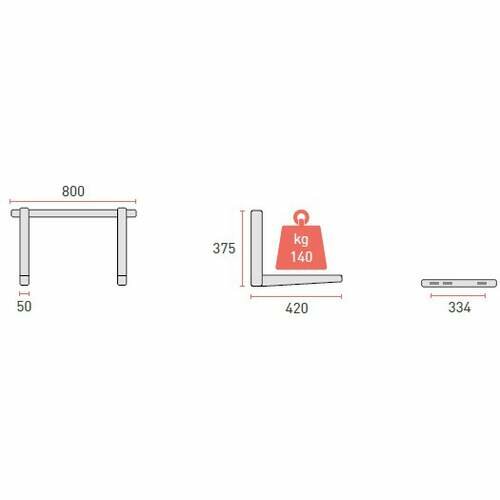Maatvoering Wandbeugel Rodigas MS230 800x375x420 140 Kg