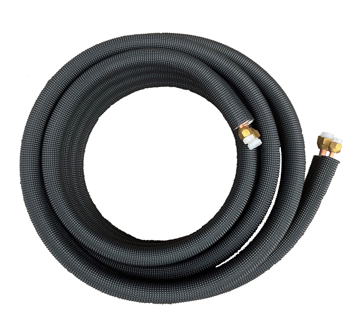 1/4"-3/8" koelleidingset zwart met flarewartels