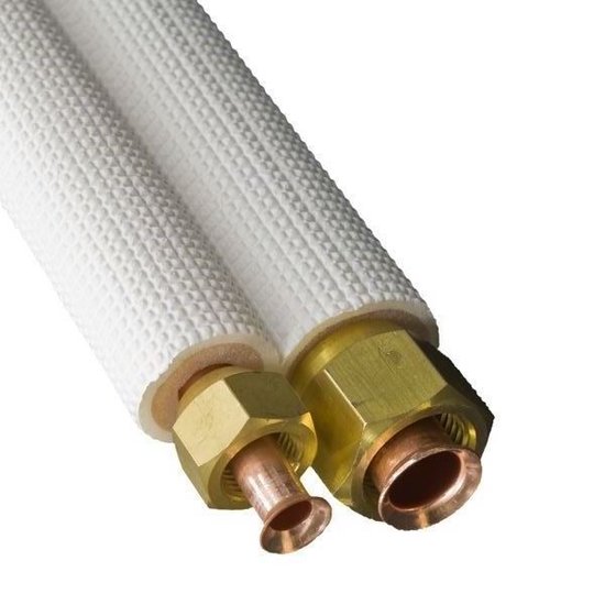 3/8"-3/4" duo geisoleerd koelleiding incl voorgemonteerde flare wartels