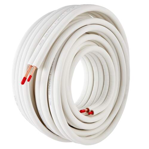 Aircotube 1/4"-3/8" duo geïsoleerde koelleiding op rol 20 mtr