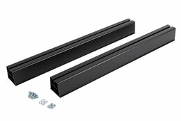 Montagebalk zwart PVC, 2x 1000mm
